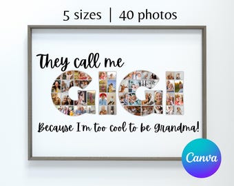 Gigi Photo Collage | Custom GIGI Letter Photography Poster (Digital File)