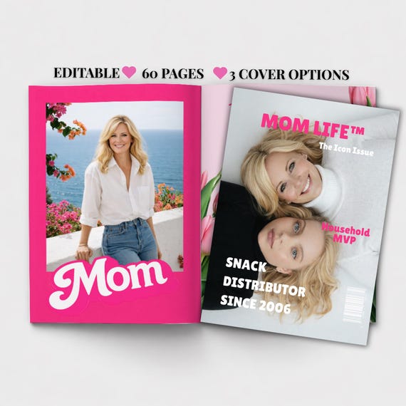 Fully Editable Magazine Template for Mum | Mom's Birthday Gift for Her | Canva Digital Keepsake (Digital Download)