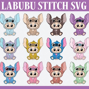 Labubu Stitch PNG Svg Design, Labubu Png, Vector Digital File for Cricut, Labubu Face Svg, Labubu Clipart, Cartoon Animal, Svg Cut Files