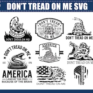 Gadsden Snake SVG: Don't Tread On Me Clipart, Patriotic Cricut File (Digital Download)