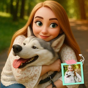 Custom Pixar Style Portrait from Photo, Personalized 3D Cartoon Character, Digital Pixar Art, Cartoon Gift for Couples & Kids,Digital Prints