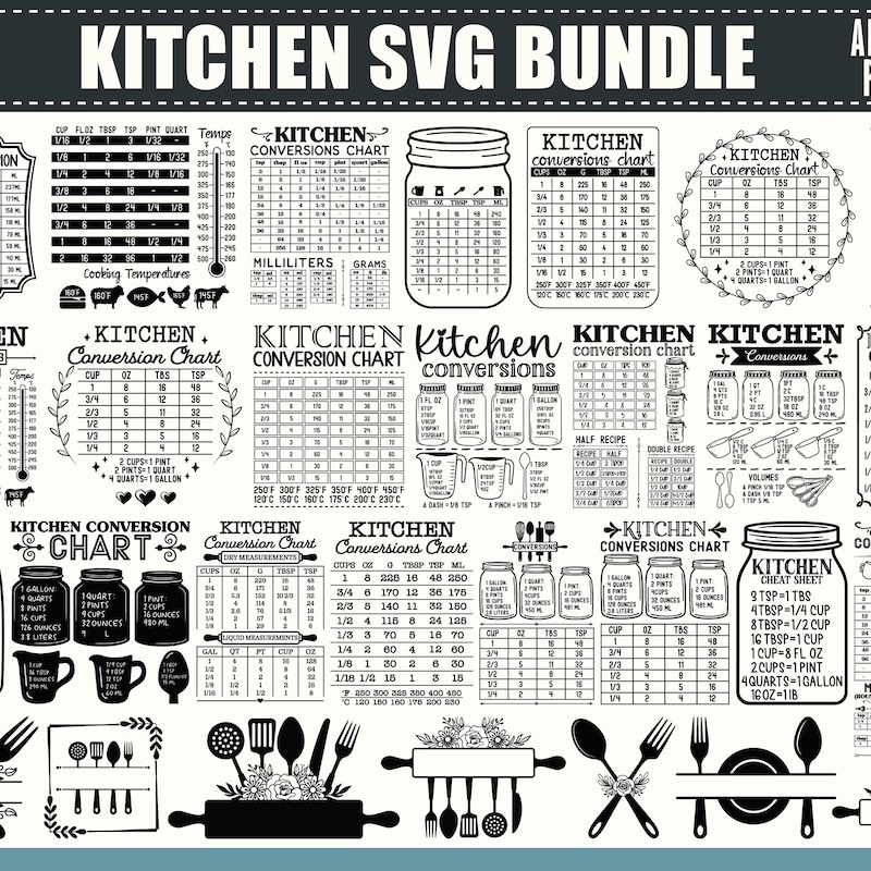 Food Conversion Chart Svg - Etsy