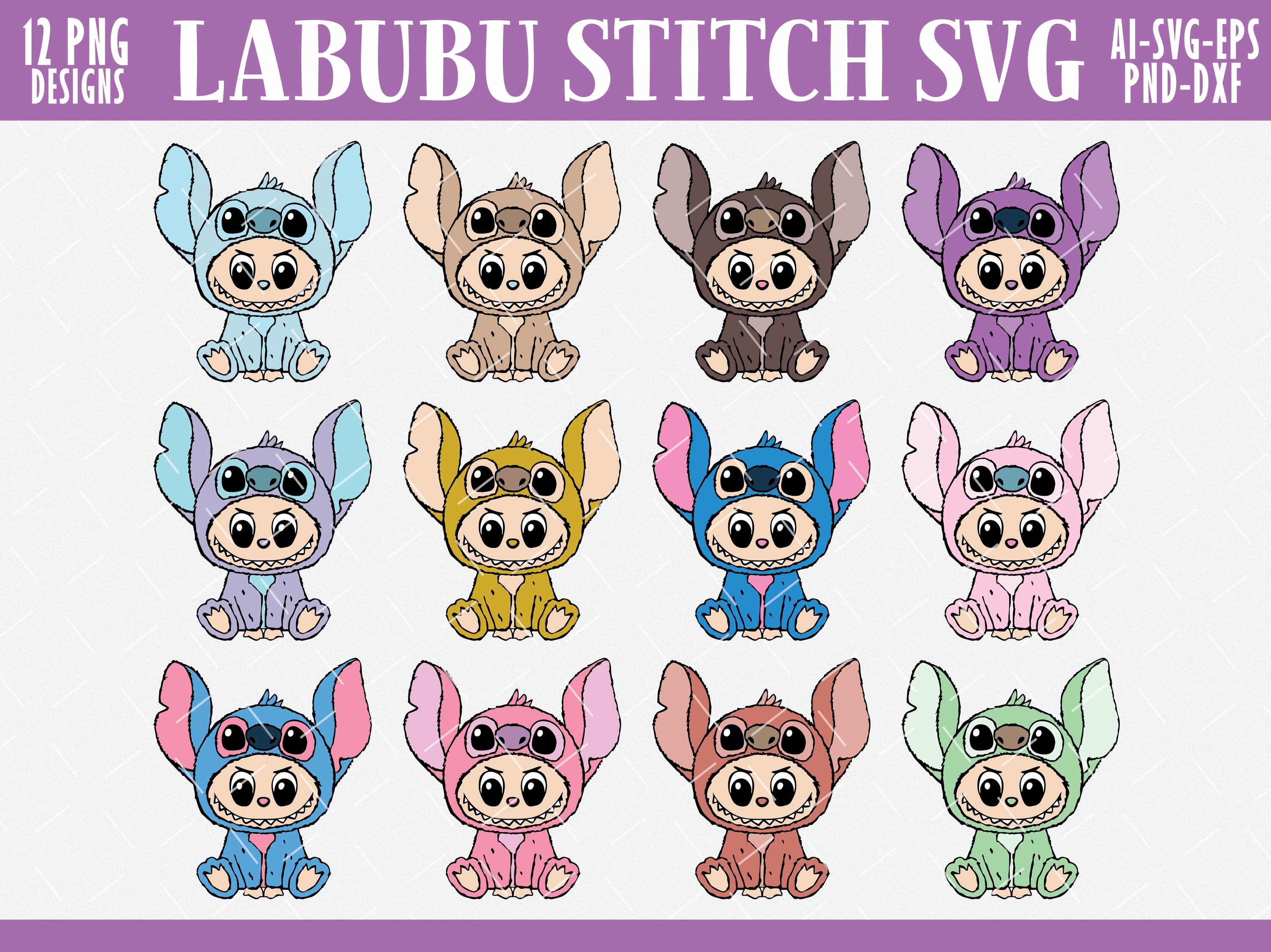 Labubu Stitch PNG Svg Design, Labubu Png, Vector Digital File for Cricut, Labubu Face Svg, Labubu Clipart, Cartoon Animal, Svg Cut Files