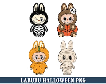 Labubu Halloween Png, Halloween Png, Vector Digital File for Cricut, Spooky Png, Labubu Clipart, Cartoon Animal, Horror Labubu Character Png