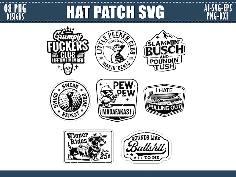 Funny Hat Patch Designs Svg