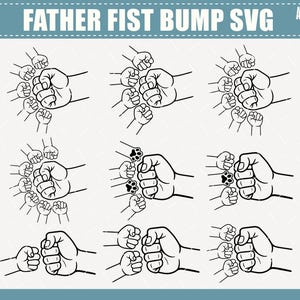 Father&#39;s Day Fist Bump Set Png, Dad Fist Bump Svg, Father&#39;s Love Svg, Best Dad Ever, Father&#39;s Day Design, Digital download Cut files