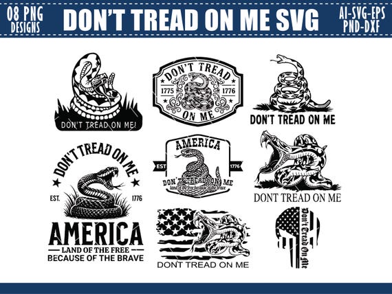 Gadsden Snake SVG: Don't Tread On Me Clipart, Patriotic Cricut File (Digital Download)