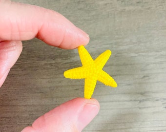 Miniature Yellow Starfish / Micro Mink Ocean Sea Creature Star Fish Crafting Terrarium Diorama