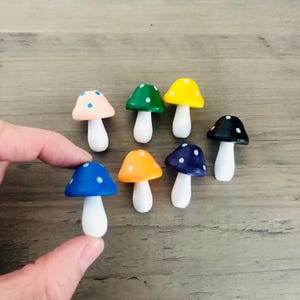 Miniature Wooden Mushrooms / “Choose a Color” Various Toadstools Crafting Random Rainbow Colors Terrariums Fairy Garden Craft Supply Beads