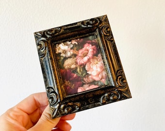 Miniatur Blumenbilderrahmen / Antike Blumen Mini Rahmen Wand Dekor hängen Vintage Stil