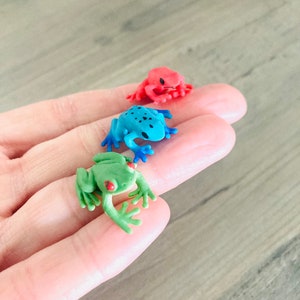 Miniature Frog Amphibian &quot;Choose from Red Green Blue&quot; Forest Tree Frogs Crafting Diorama Terrarium