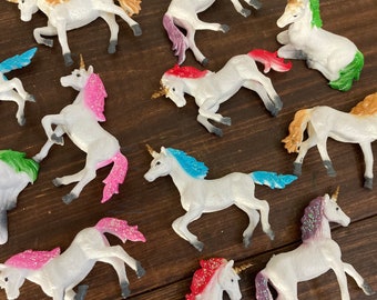 12pc Miniature Unicorn Set / Fairy Garden Crafting Mini Horse Miscellaneous Colorful Terrarium Diorama