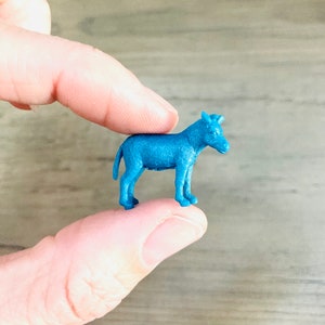 Miniature Blue Donkey Democrat Political USA Election Micro Mini Elephant Crafting Terrarium Diorama