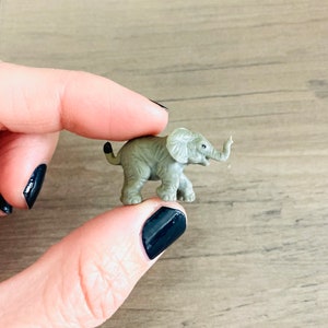 Miniature Elephant Safari Animal / Tiny Micro Mini African Large Mammal Terrarium Diorama Crafting