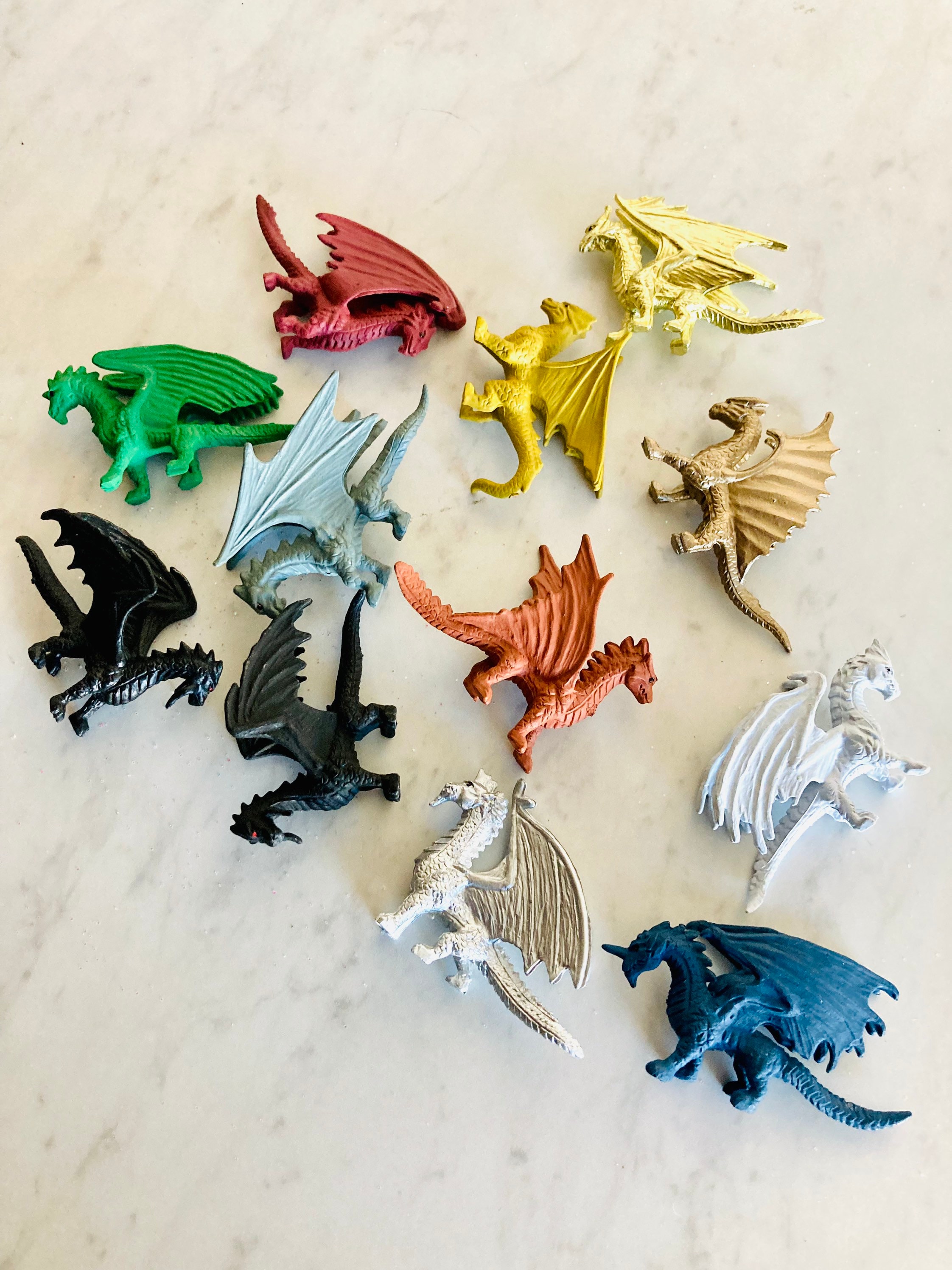 1pc Miniature Mediaevil Dragon / Rubbery Flexible Dragons Micro