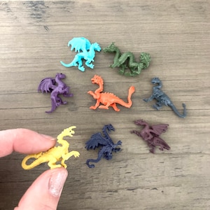 8pc Miniature Dragons / Tiny Micro Mini Rubbery Terrarium Fairy Garden