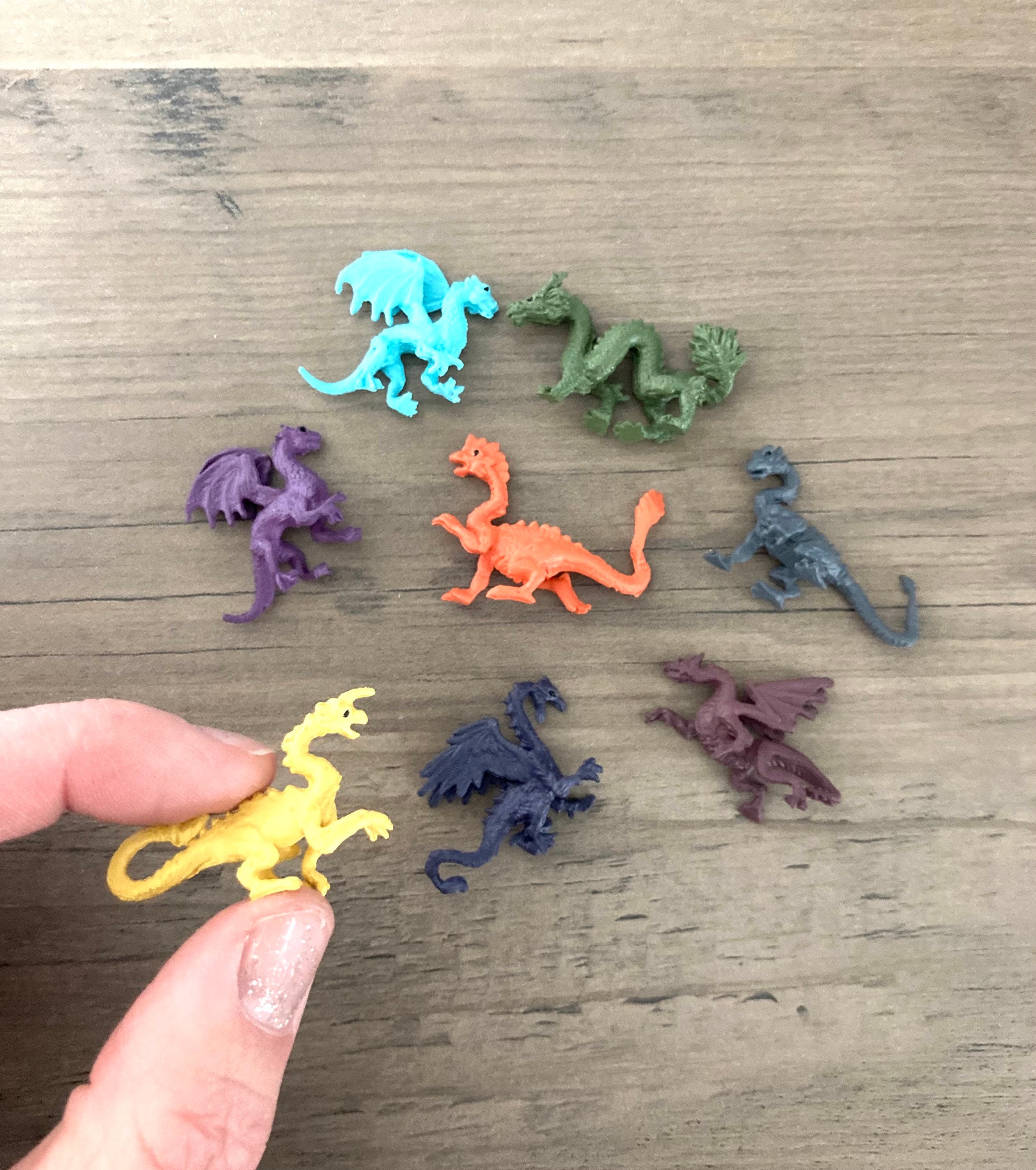8pc Miniature Dragons / Tiny Micro Mini Rubbery Terrarium Fairy