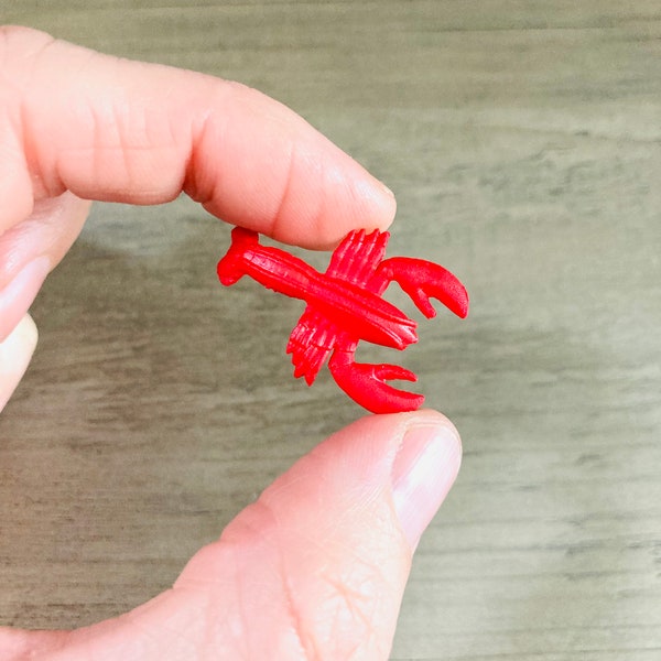 Miniature Red Lobster Sea Creature / Tiny Micro Mini Lobster Crustacean Clam Crawfish Crafting Diorama Terrarium