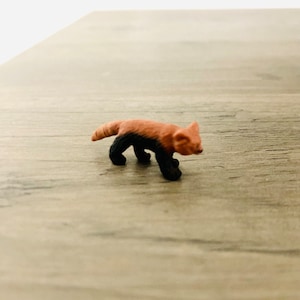 Miniature Red Panda / Tiny Micro Rubber Mini Panda Zoo Diorama Terrarium Crafting