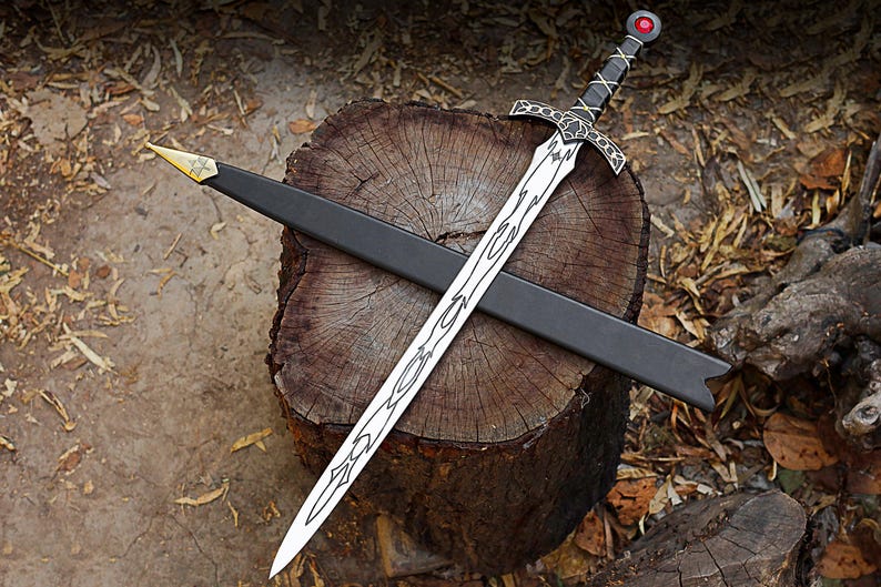 Custom Hand Forged Stainless Steel GOLDRYN SWORD Throne Of Glass Athril Video Game Sword with Costume Armor, Christmas Gift image 15