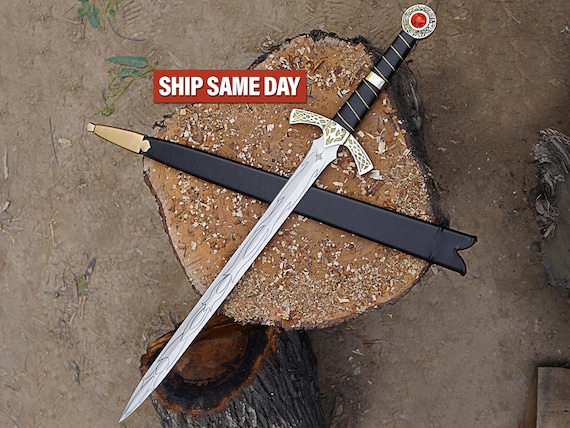 Custom Hand Forged Stainless Steel GOLDRYN SWORD Throne Of Glass Athril Video Game Sword with Costume Armor, Christmas Gift
