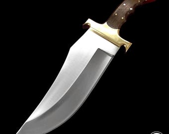 Handmade D2 Steel Bowie Knife: Rosewood Handle, Full Tang, Collectible, Best For Camping and Outdoor Activities, Perfect Gift