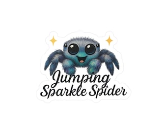 Regal "Jumping Sparkle Spider" 3" Vinyl Sticker - Exotic Pet Lover Decal, Insect Art Gift (Glow in the Dark, Holographic)