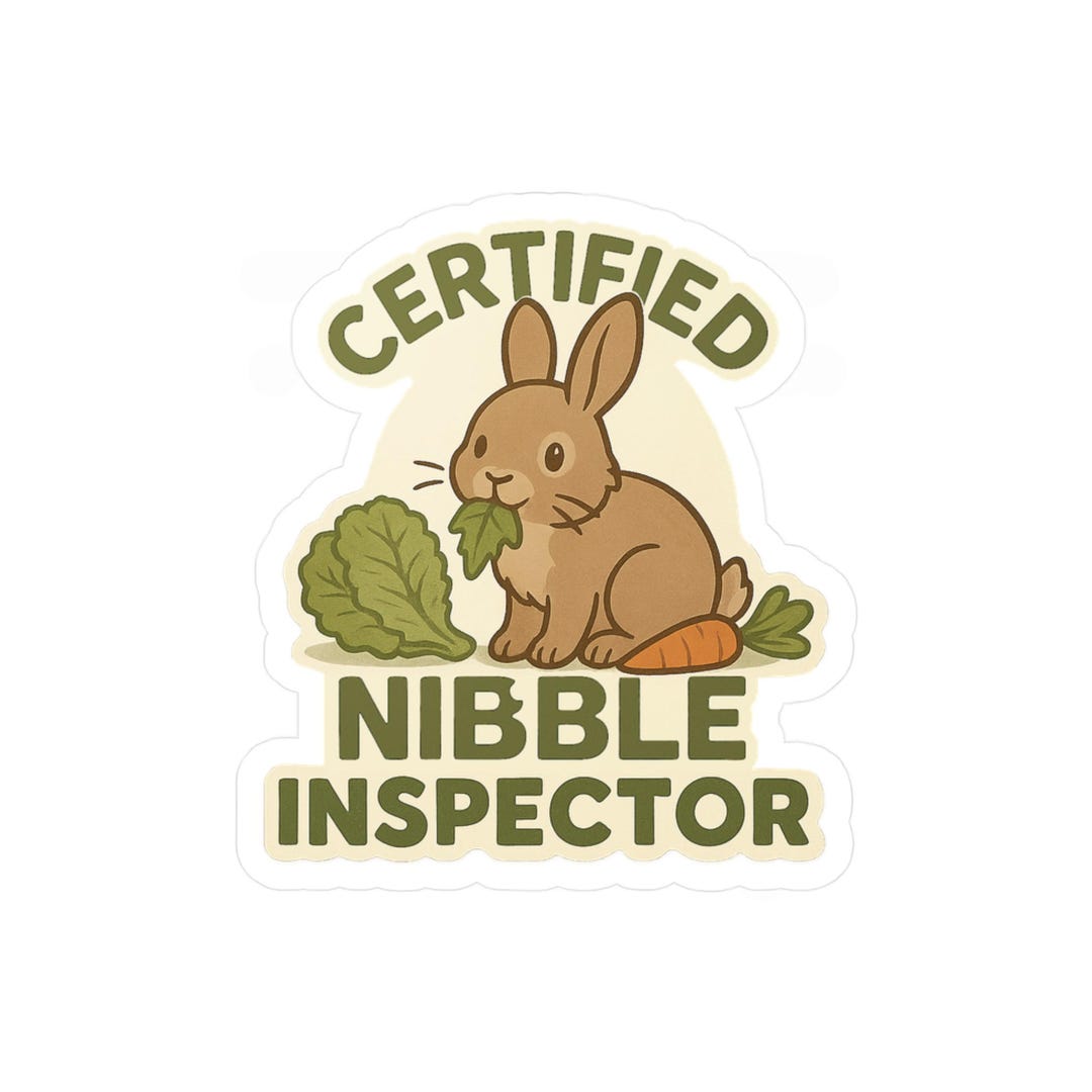 Certified Nibble Inspector – Bunny Rabbit Vinyl Sticker for Exotic Pet ...
