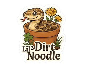 Hognose Snake "Lil' Dirt Noodle" 3" Vinyl Sticker - Reptile Decal for Exotic Pet Lovers, Herp Humor Gift