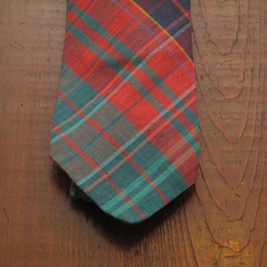 Classic Tie In Wide Uni Stripe Madras Cotton Men