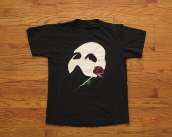 vintage 80s glow in the dark Phantom of the Opera t shirt