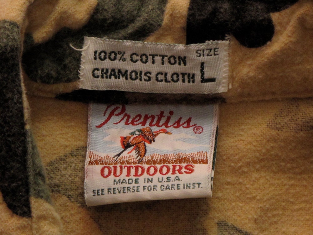 Mens vintage camo chamois cloth shirt Etsy