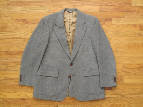 Mens Vintage Bill Blass Grey Camel Hair Jacket Etsy