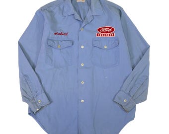 chemise d'uniforme vintage en coton Wascott pour tracteurs Ford