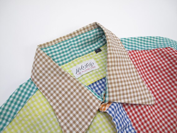 vintage Lord and Taylor gingham seersucker shirt - image 1