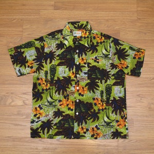 vintage Malahini barkcloth aloha shirt Kleding Herenkleding Overhemden & T-shirts Oxfords & Buttondowns 