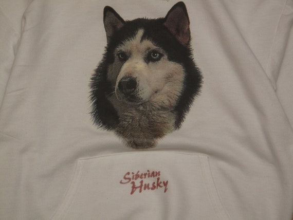 vintage Siberian Husky hooded sweatshirt