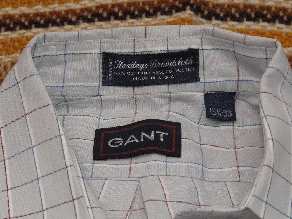 GANT Windowpane Plaid Broadcloth Shirt | Etsy