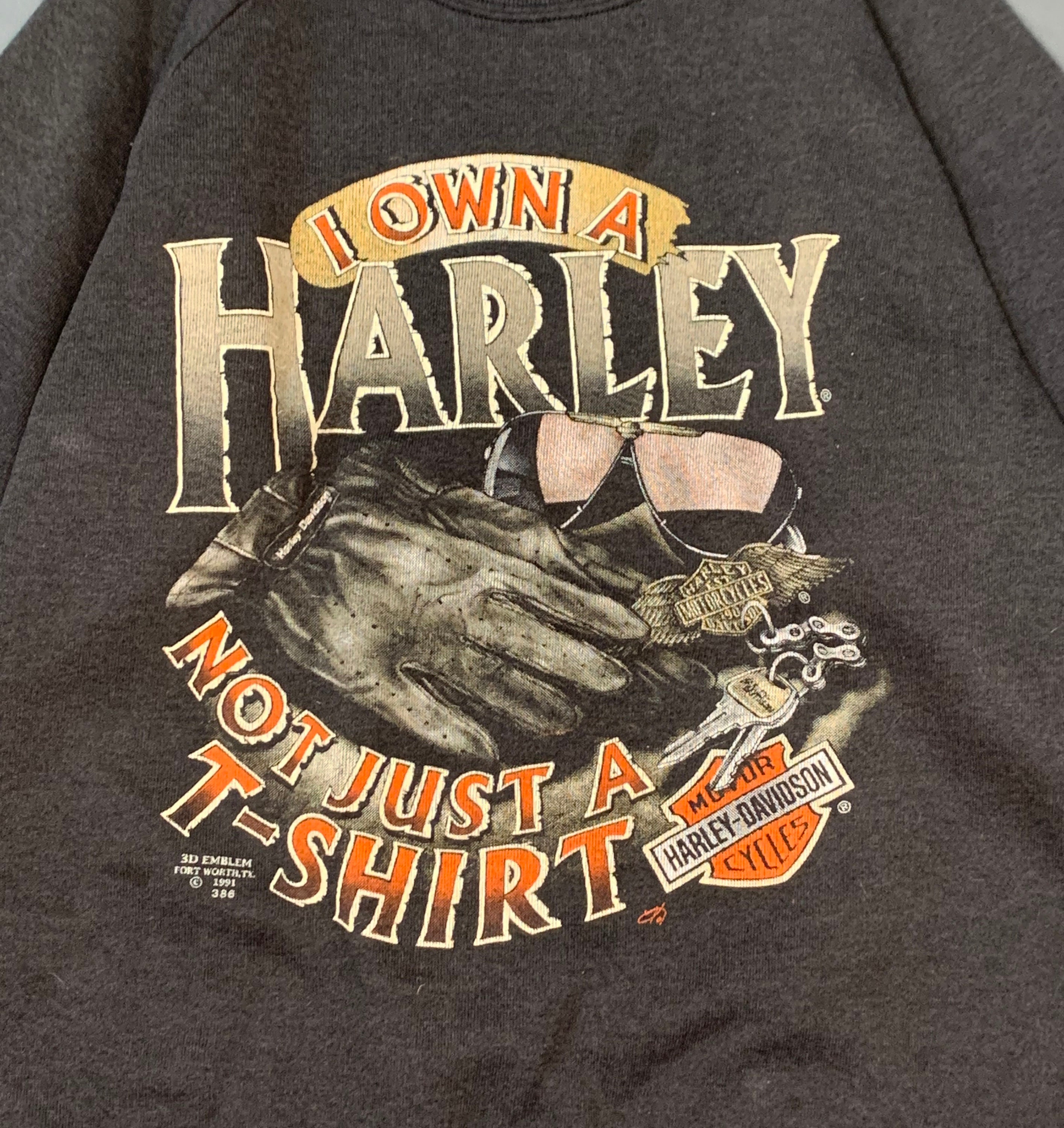 Vintage 3D Emblem Harley Davidson Sweatshirt - Etsy