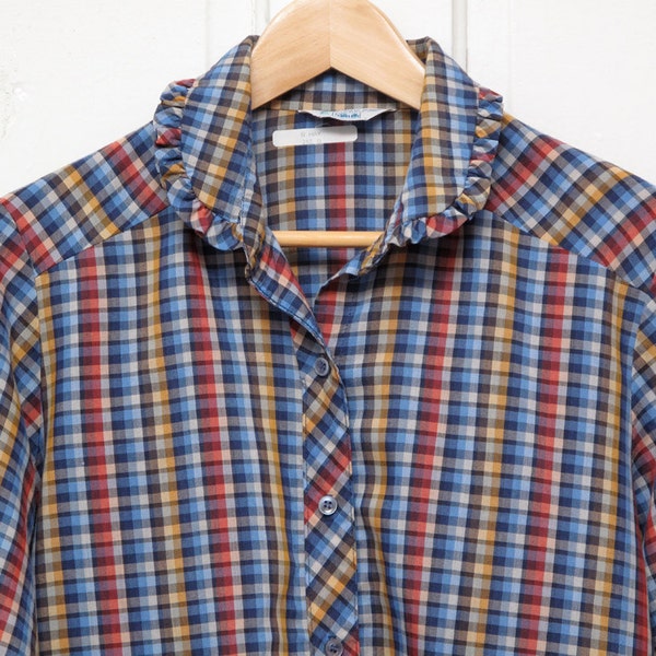 women's vintage plaid button up.