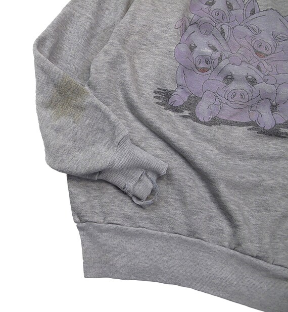 vintage grey pigs sweatshirt - image 4