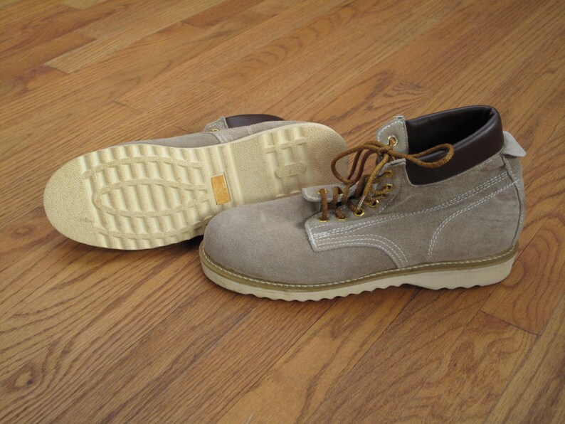Mens vintage rough out suede work boots Etsy