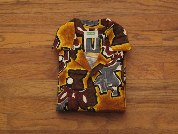 vintage Malahini barkcloth aloha shirt