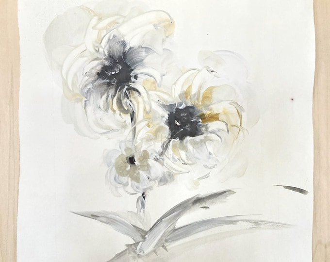 Strange Flowers. Elegant and romantic watercolor on Fabriano Artistico paper, 38x44.5 cm, satin grain, 300g.