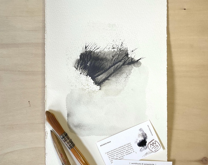 Woodland Things. Expressive abstract watercolor, elegant nature, cotton paper, fine grain 300g