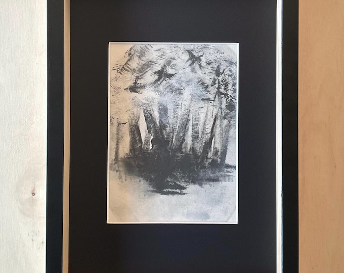 Woodland things – imaginary nature in black and white – original art, graphite on 300gr cotton paper [frame 21x29.7 cm]