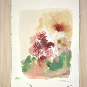Rose. Gouache ed acquerello, astratto floreale ed elegante su carta Arches, Grana fina 300gr