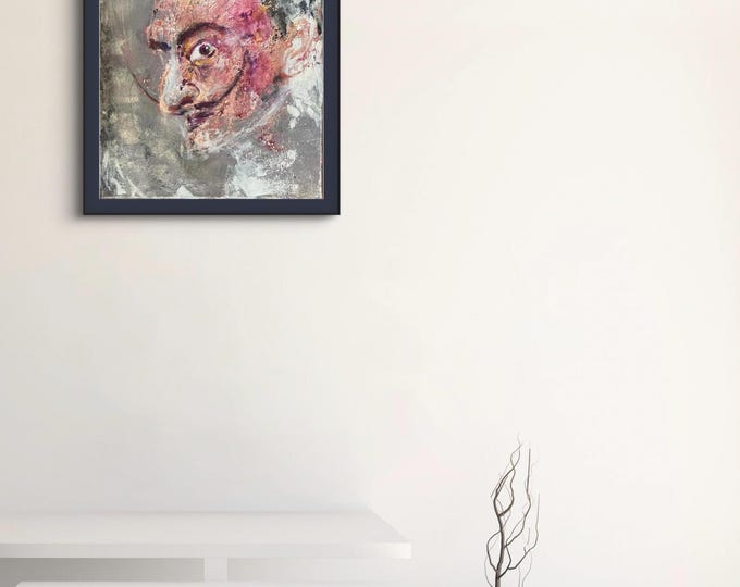 Dalí, portrait 50 x 70 cm. "Don't be afraid of perfection; you'll never achieve it."
