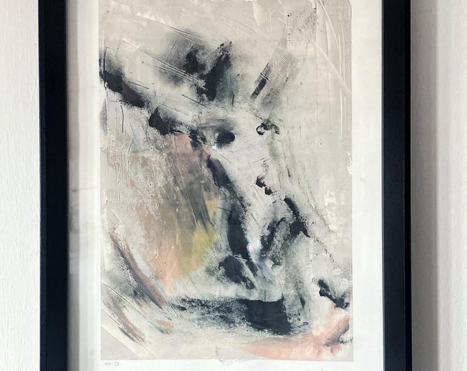 Artistic nude. Mixed media. Framed. 30x40 cm.