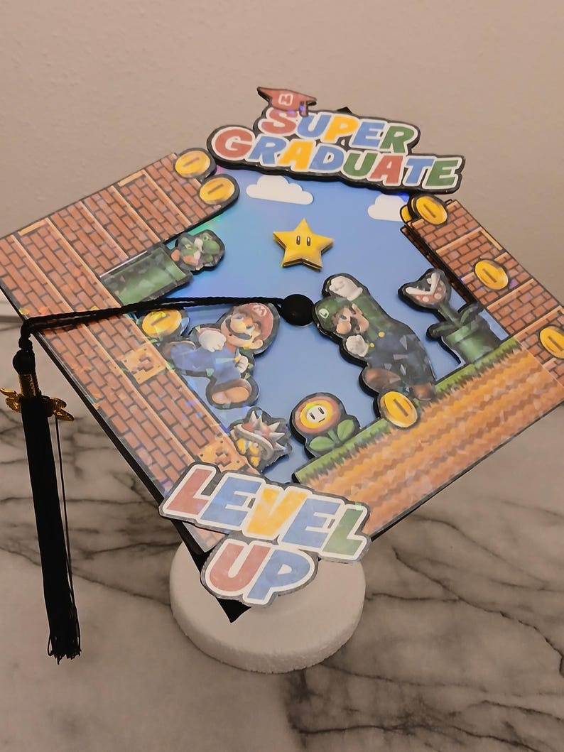 Mario Graduation Topper 3D Mario Game Custom Graduation Cap Topper Super Mario - Etsy UK